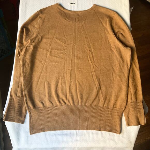 JM Collection Women’s Screw Neck Knit Sweater size XL, Solid Brown - Picture 9 of 10